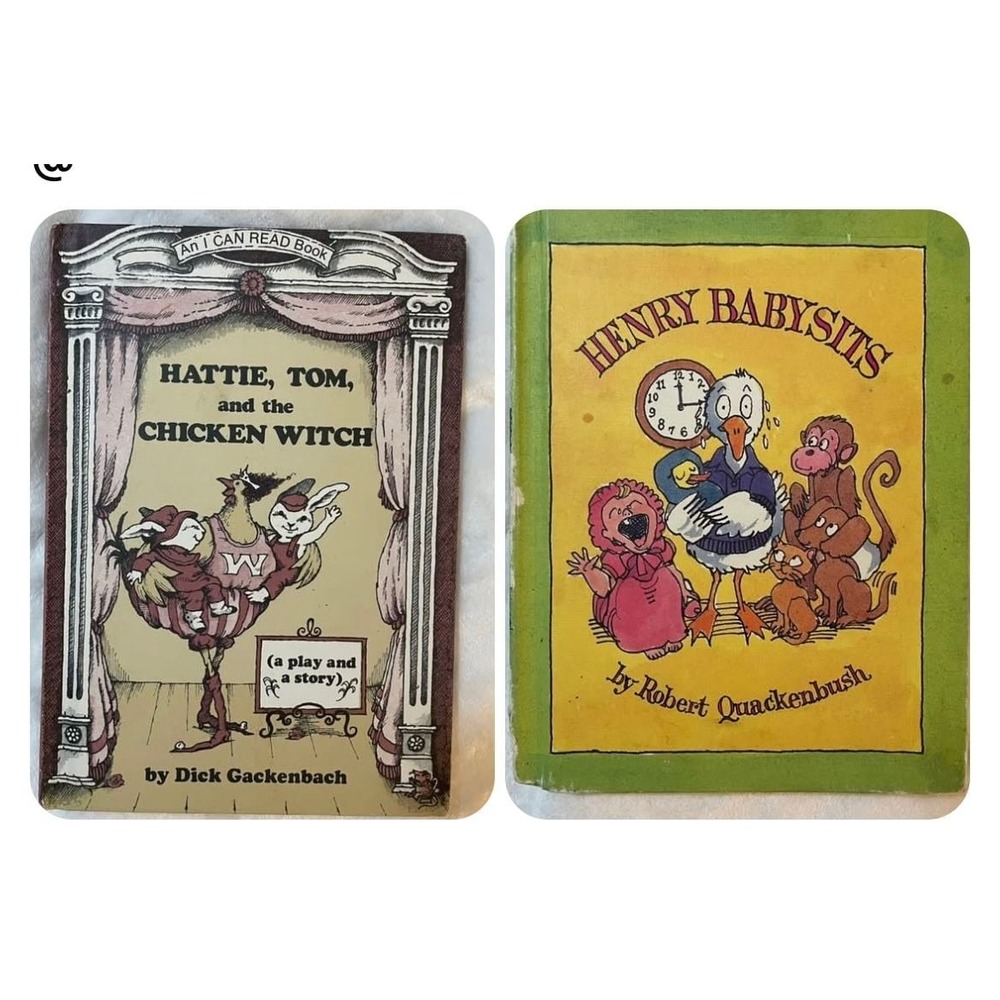 Vtg 1980s Hattie Tom and the Chicken Witch Weekly Reader & Henry Babysits